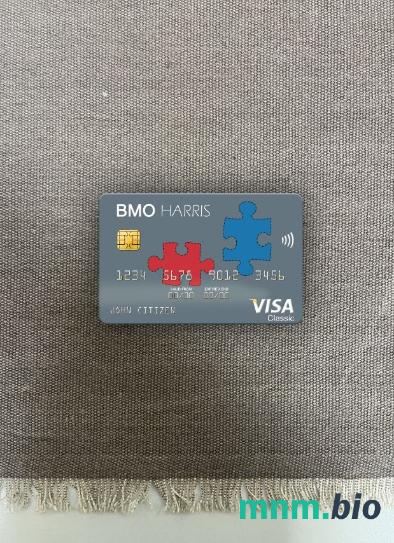 USA BMO Harris bank wygląd zdjęcia karty wizowej skan PSD + zdjęcie